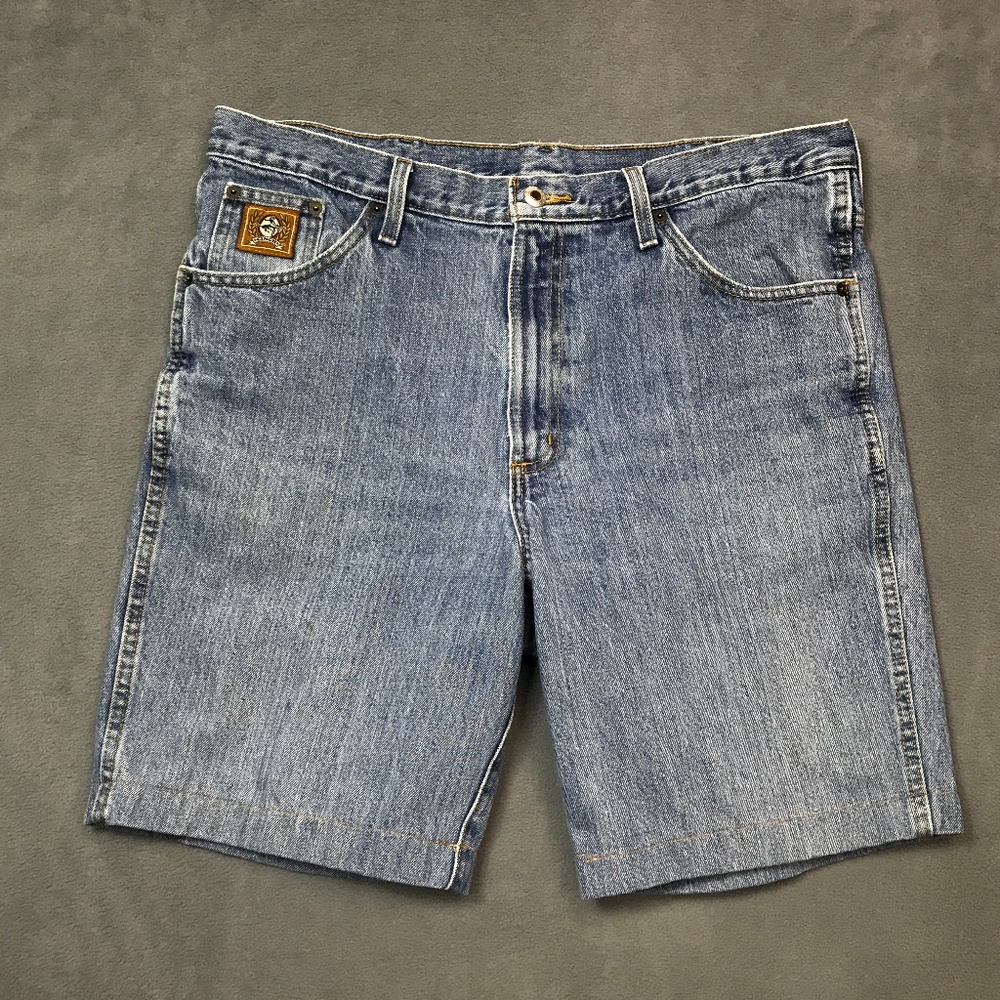 Cinch Shorts Mens 36 x 8.5 Blue Jeans Cinch Up Denim Western Cowboy Casual